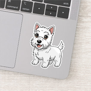 Söt West Highland White Terrier Hund Klistermärken