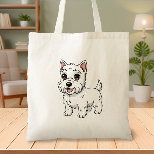 Söt West Highland White Terrier Hund Tygkasse