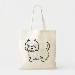 Söt West Highland White Terrier i tecknad stil Tygkasse
