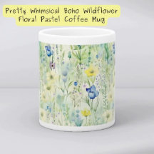 Söt Whimsical Boho Wildblomme Blommigt Pastel