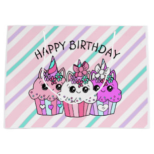 Söt Whimsical Enhörning Cupcake Födelsedag