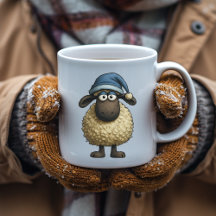 Söt Whimsical Får Julhatt Present Rolig