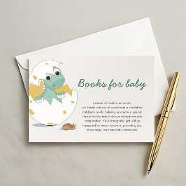 Söt Whimsical Grön Baby Dino Bok Begäran Infoga Tilläggskort