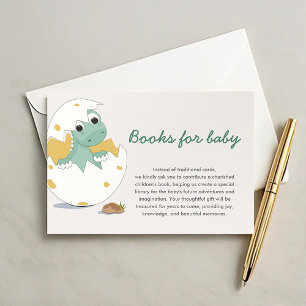 Söt Whimsical Grön Baby Dino Bok Begäran Infoga Tilläggskort