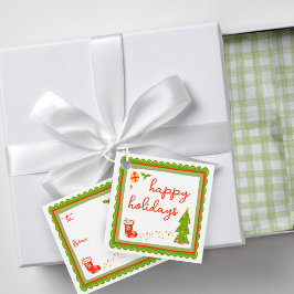 Söt Whimsical jul GLAD JUL Önskar från Gåvor Etiketter
