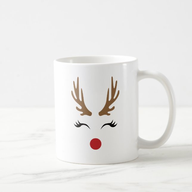 Söt Whimsical Jul Renar   Kaffemugg (Höger)