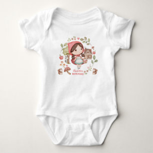 Söt Whimsical Little Red Riding Hood Födelsedag T Shirt
