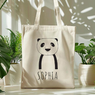 Söt Whimsical Panda Svart Vit Personlig Barn Tygkasse