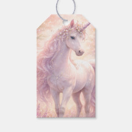Söt Whimsical pastell Enhörning Presentetikett