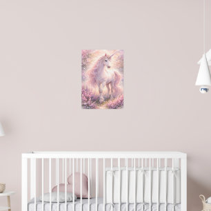 Söt Whimsical pastellfärgad Enhörning Poster