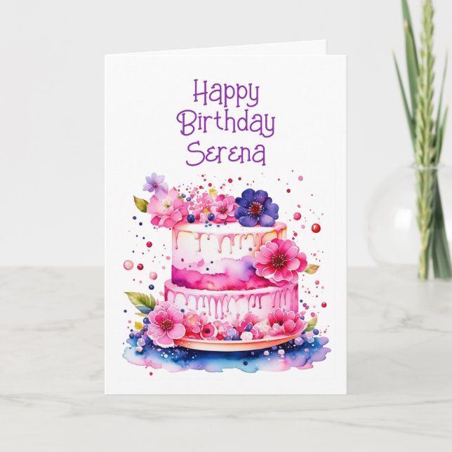Söt Whimsical Personlig Girl Birthday Kort (Framsida)