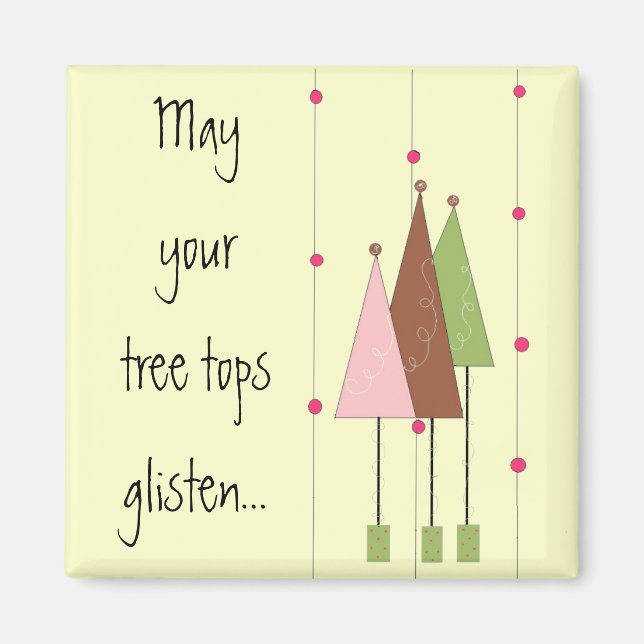 Söt Whimsical Träd Magnet (Framsidan)