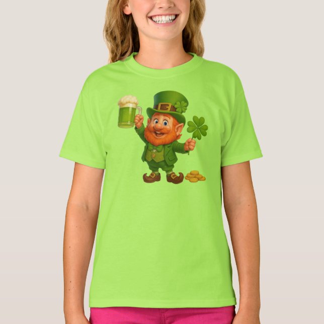 Söt/whimsisk läpp Saint Patrick's Day  T Shirt (Framsida)