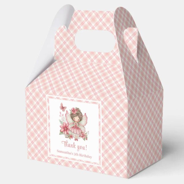 Söt Whimsy Fe- Blommig Flickas Födelsedagspresentl Presentaskar (Cute Whimsy Fairy Floral Girl Birthday Favor Box)