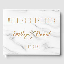 Söt White Brown Marble Elegant bröllop Keepsaké
