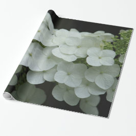 Söt White Hydrangea Blommigt Photo Presentpapper