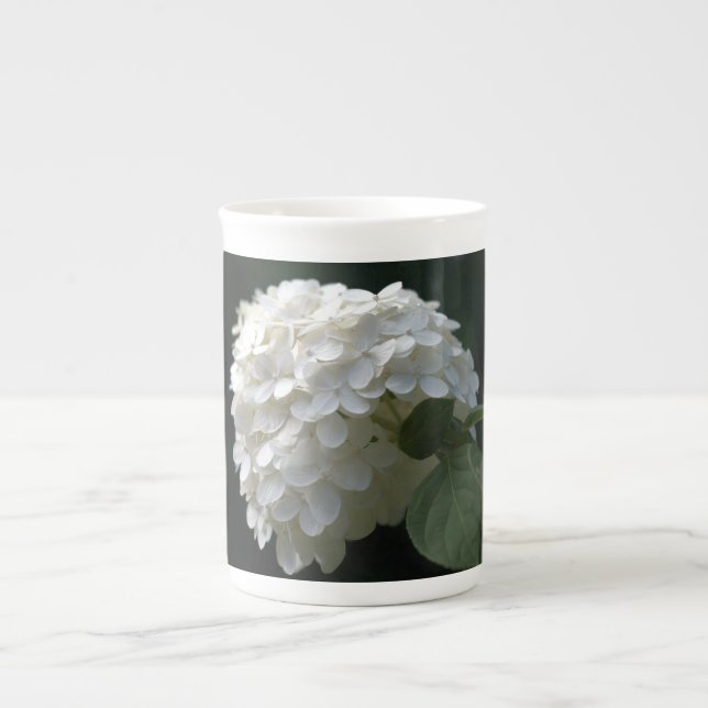 Söt White Lime Hydrangea Mugg Benporslin Mugg (Framsidan)