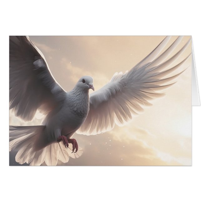 Söt White Peace Dove Hälsningskort (Framsidan Horizontal)