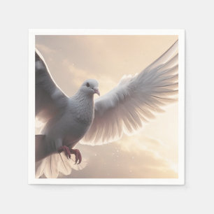 Söt White Peace Dove Pappersservett