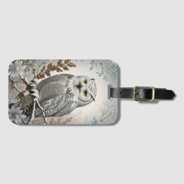 Söt White Snowy Uggla Winter Bagagebricka