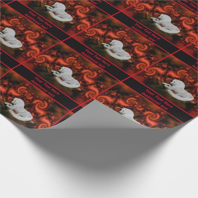 Söt White Unicorn Horse Fantasy Personlig Presentpapper (Hörn)