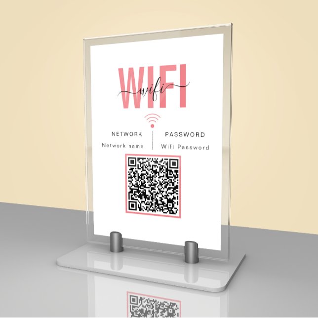 Söt Wifi Lösenords Skylt | QR Kod Bordskort (Skapare uppladdad)
