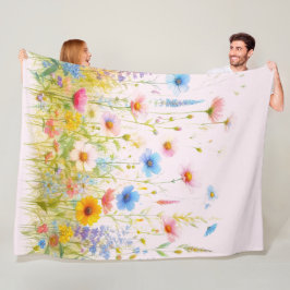 Söt WildblomFlowers Rosa Fleece Blanket