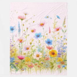 Söt WildblomFlowers Rosa Fleece Blanket