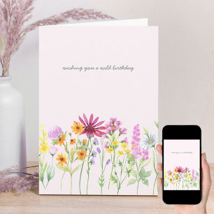 Söt Wildblomma-Vilden födelsekort Kort