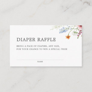 Söt Wildblomme Gräns Diaper Raffle Tilläggskort