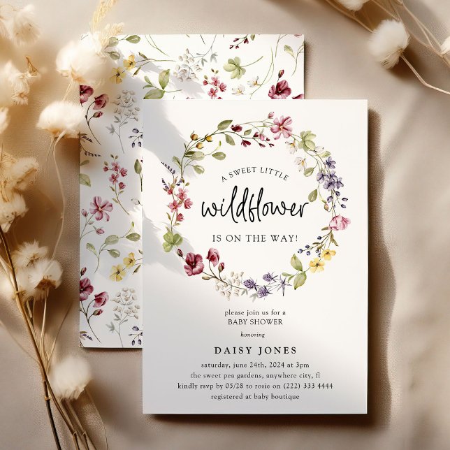 Söt Wildblomme Utandningsskugga Inbjudningar (Skapare uppladdad)