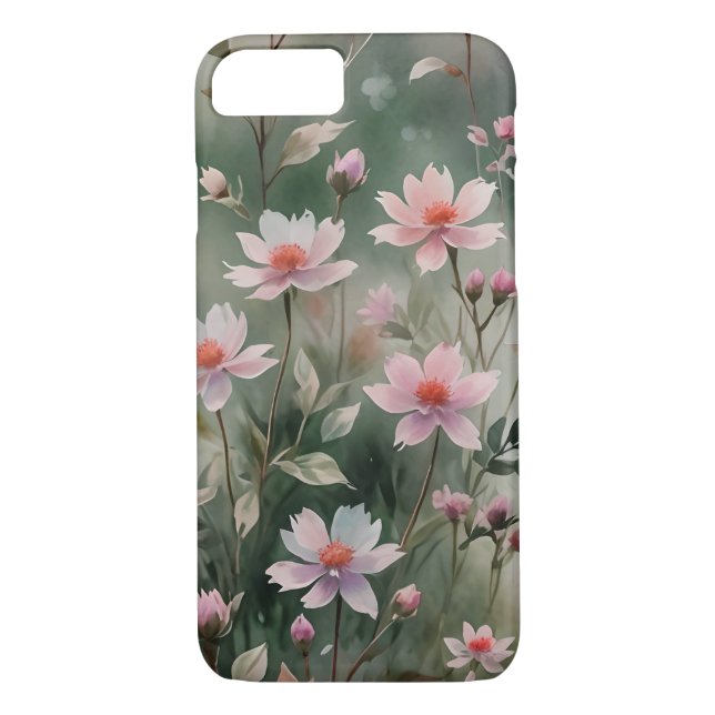 Söt Wildblommor Case-Mate iPhone Skal (Baksida)
