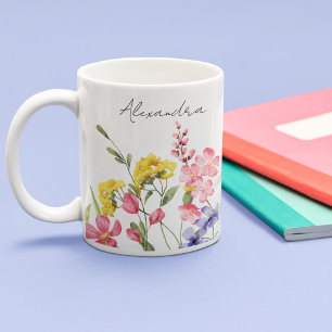 Söt Wildblommor Kaffemugg