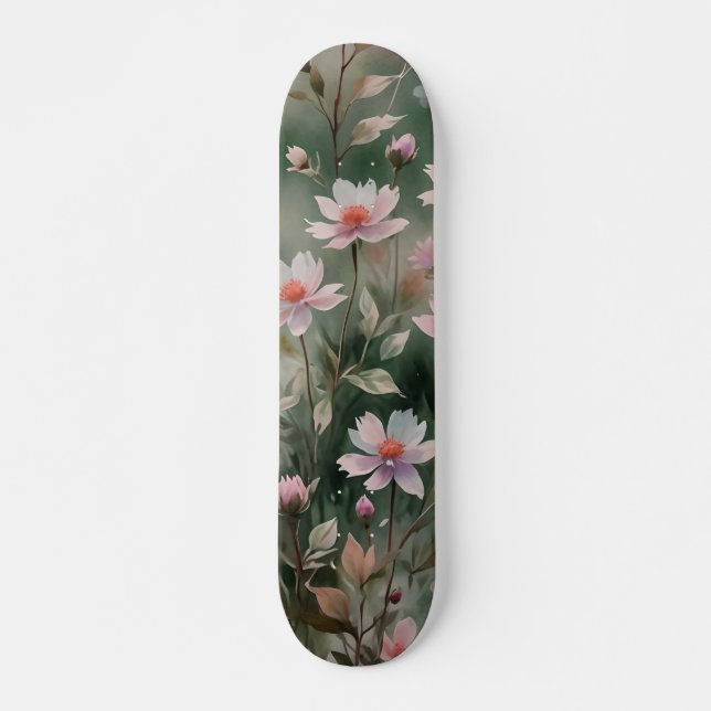 Söt Wildblommor Mini Skateboard Bräda 18,5 Cm (Framsida)