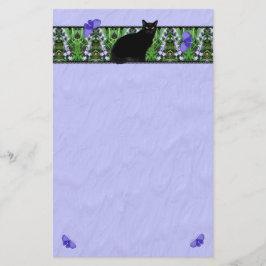 Söt Wildblommor och Cat Stationary Brevpapper
