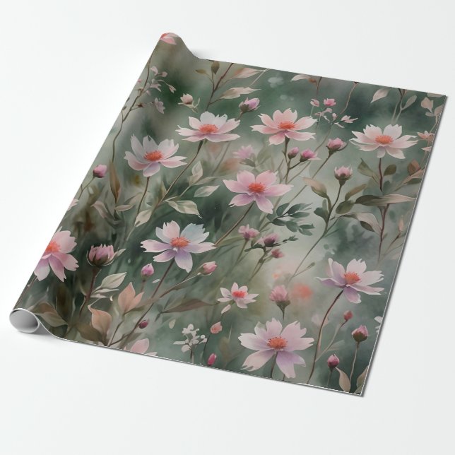 Söt Wildblommor Presentpapper (Utrullad)