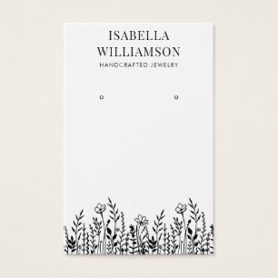 Söt Wildblomsketch Visning Cards Visitkort
