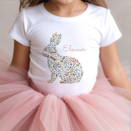 Söt Wildblomskorabbit Påsk Vår Namn T Shirt