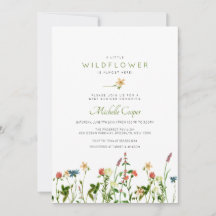 Söt Wildblomsterbabybojinbjudan
