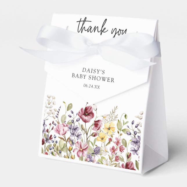 Söt Wildblomsterbabyskor Presentaskar (Framsidan Sidan)