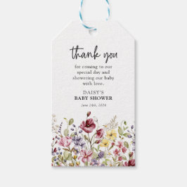 Söt Wildblomsterbabyskor Presentetikett
