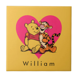 Söt Winnie the Pooh & Tigger Kakelplatta