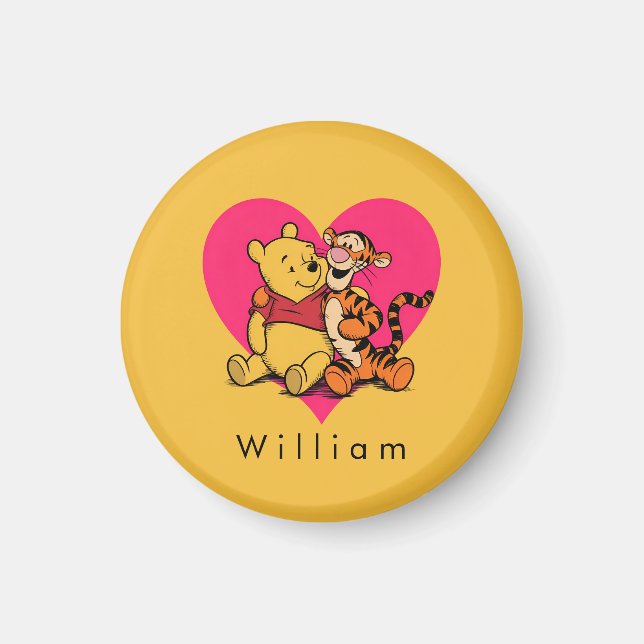 Söt Winnie the Pooh & Tigger Magnet (Framsidan)