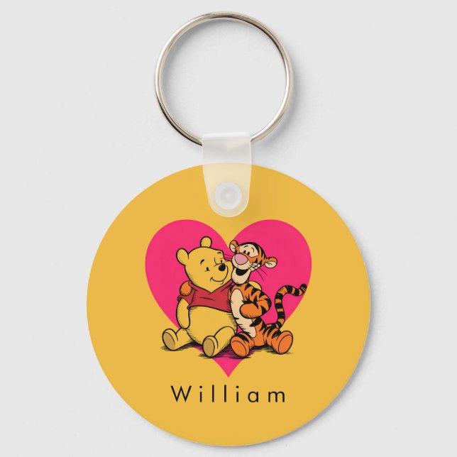 Söt Winnie the Pooh & Tigger Nyckelring (Framsida)