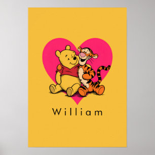 Söt Winnie the Pooh & Tigger Poster