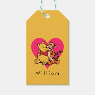 Söt Winnie the Pooh & Tigger Presentetikett