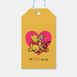 Söt Winnie the Pooh & Tigger Presentetikett