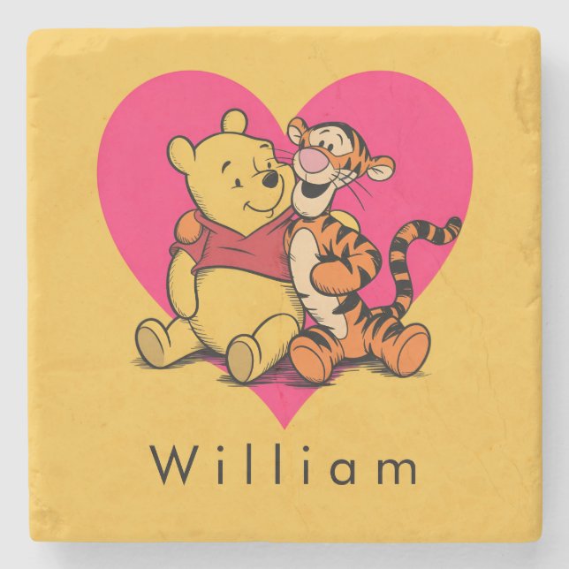 Söt Winnie the Pooh & Tigger Stenunderlägg (Framsidan)