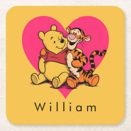 Söt Winnie the Pooh & Tigger Underlägg Papper Kvadrat