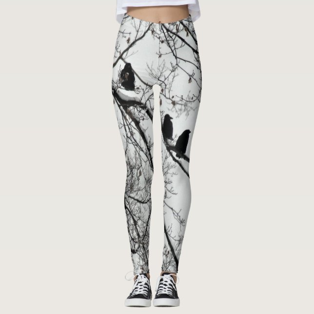 Söt Winter Blackbird Leggings (Framsida)
